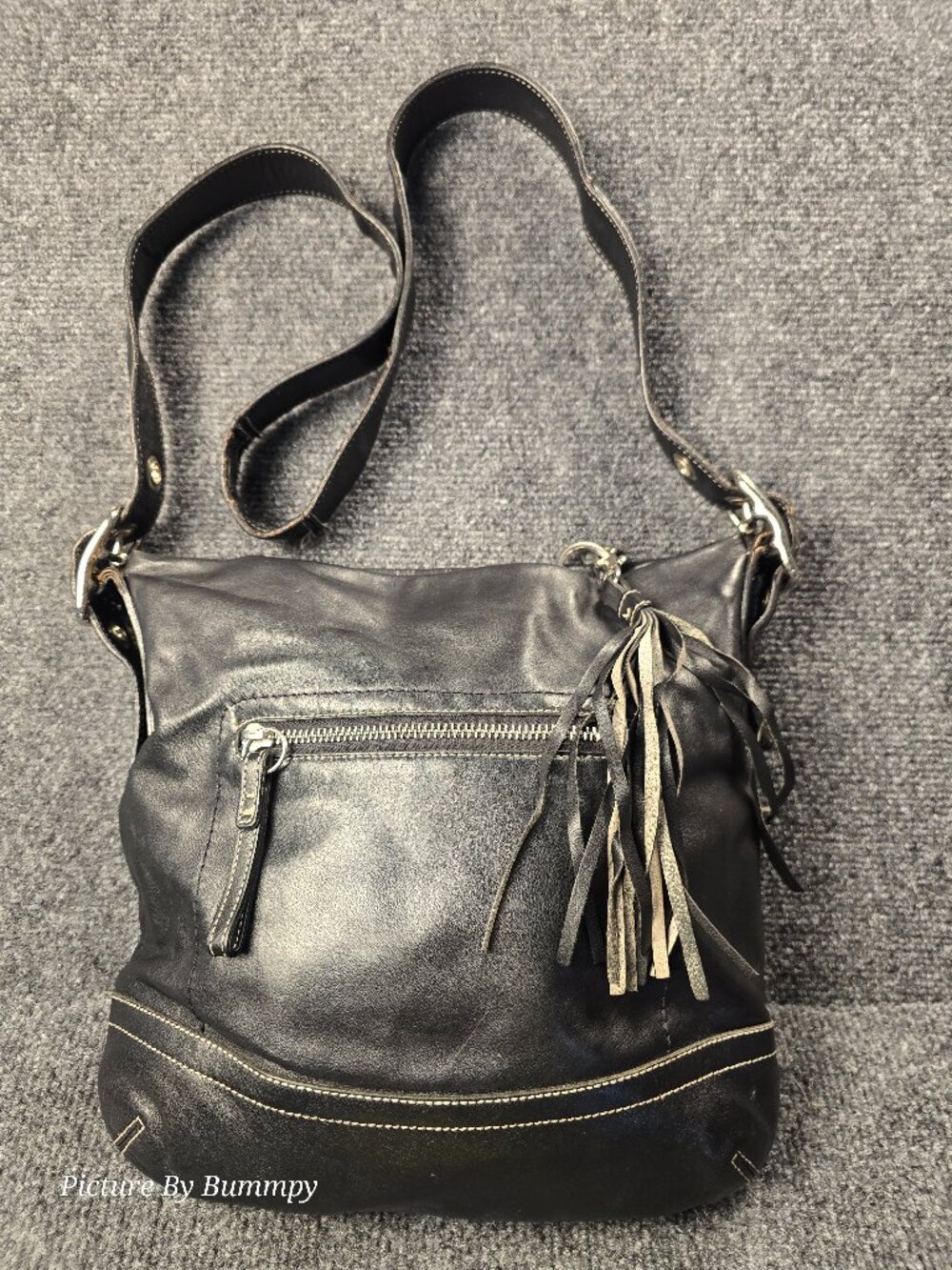 Vintage Coach Legacy Slim #1415 Black Leather Shoulder Bag